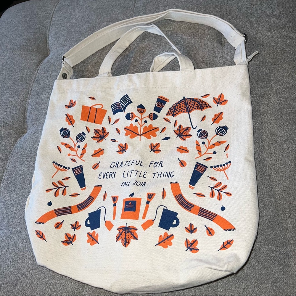 FabFitFun Fall 2018 Leaf Print Canvas Tote Bag